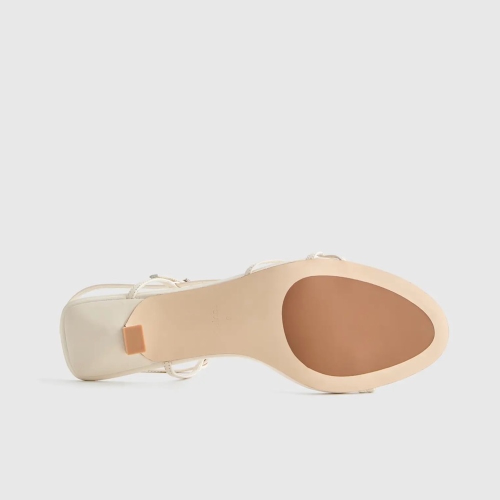 Quince Italian Leather 70mm Strappy Heel in Bone - Picture 4 of 7